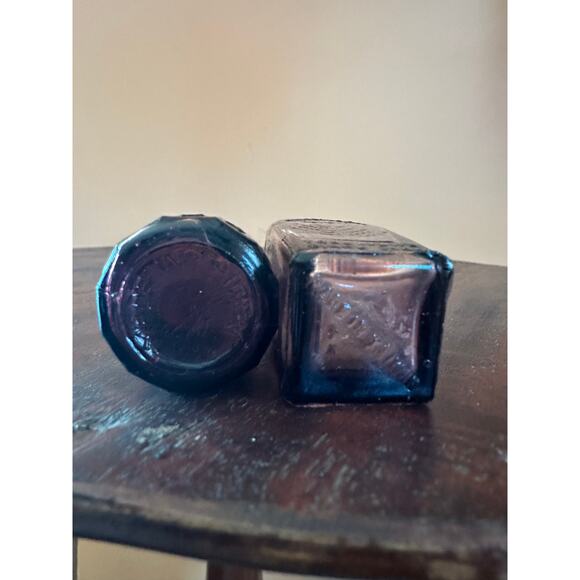 2 Vintage Miniature Purple Elixir and Medicine Bottles - Picture 4 of 11